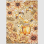 Cute Watercolor Honey Bees & Sunflowers Parchment  Seidenpapier (Vorderseite)