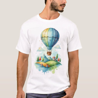 Cute Watercolor Hot Air Balloon T-Shirt