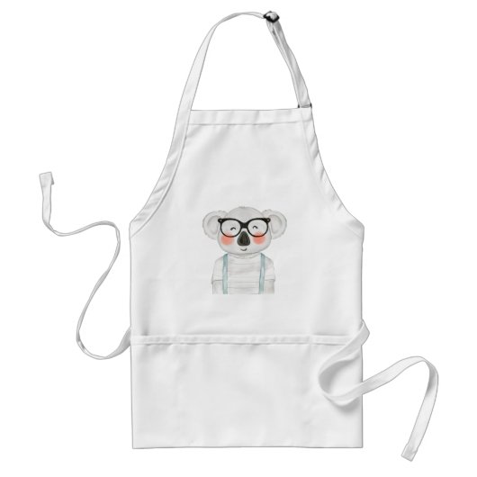 Cute Watercolor Koala with Glasses Schürze (Vorne)