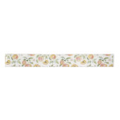 Cute Watercolor Leafy Peach Botanical Satinband (Vorderseite)