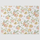 Cute Watercolor Leafy Peach Botanical Seidenpapier (Vorderseite)