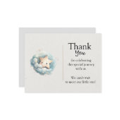 Cute Watercolor Little Star in Blue Clouds Mitteilungskarte (Vorderseite/Rückseite Beispiel)