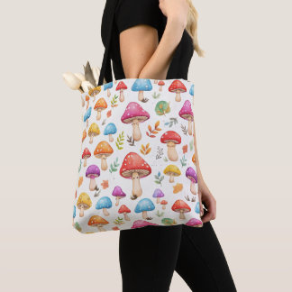 Cute Watercolor Mushroom Pattern Tote Bag Tasche