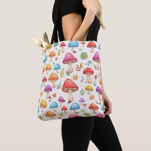 Cute Watercolor Mushroom Pattern Tote Bag Tasche (Von Nahem)