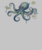 Cute Watercolor Octopus Illustration Hoodie (Saum)