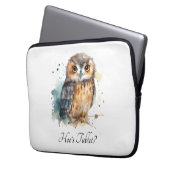 Cute Watercolor Owl, custom Laptopschutzhülle (Vorderseite Links)