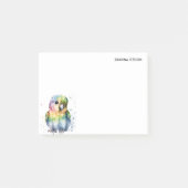 Cute Watercolor Parrot Modern Personalized Post-it Klebezettel (Vorderseite)