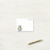 Cute Watercolor Parrot Modern Personalized Post-it Klebezettel (Auf Schreibtisch)