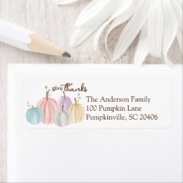 Cute Watercolor Pastel Pumpkin Give Thanks