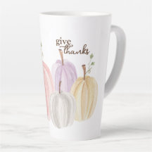 Cute Watercolor Pastel Pumpkin Give Thanks