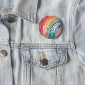 Cute Watercolor Personalized Rainbow Button (Beispiel)