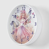 Cute Watercolor Pink Fairy Girly Butterflies Uhr (Winkel)