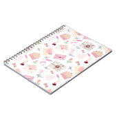Cute Watercolor Pink Love Letters Seamless Pattern Notizblock (Linke Seite)