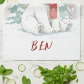 Cute watercolor Polar Bear Geschirrtuch (Gefaltet)