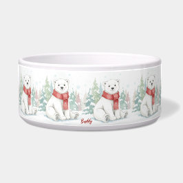 Cute watercolor Polar Bear Pet Napf