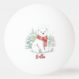 Cute watercolor Polar Bear Tischtennisball