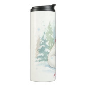 Cute watercolor Polar Bear Winter Thermosbecher (Nach links gedreht)