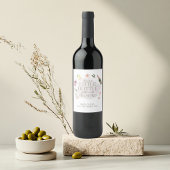 Cute Watercolor Pregnancy Reveal Personalized Weinetikett