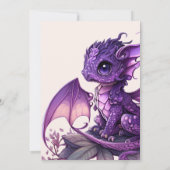 Cute Watercolor Purple Dragon Baby Shower Einladung (Rückseite)