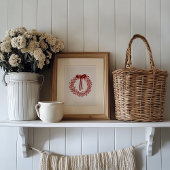 Cute Watercolor Red Wreath Christmas Poster