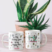 Cute Watercolor Retro Sewing Machine Custom  Kaffeetasse
