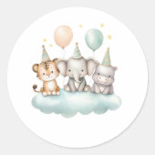 Cute watercolor Safari Baby Animal Sticker (Vorderseite)
