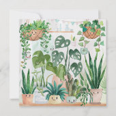 Cute Watercolor Script Botanical Houseplant Dankeskarte (Vorderseite)