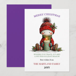 Cute Watercolor Snowman Christmas Card Feiertagskarte