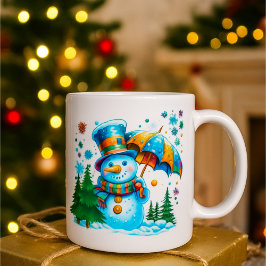 Cute Watercolor Snowman_Festive Holiday Design Kaffeetasse
