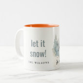Cute Watercolor Snowman Let It Snow Christmas Zweifarbige Tasse (Vorderseite Links)