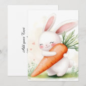 Cute Watercolor Spring Bunny Carrot Ankündigung (Vorne/Hinten)