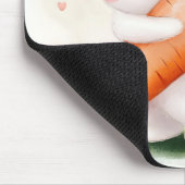 Cute Watercolor Spring Bunny Carrot Mousepad (Ecke)