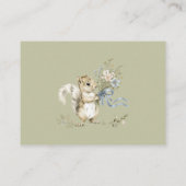 Cute Watercolor Squirrel Gingham Diaper Raffle  Begleitkarte (Rückseite)