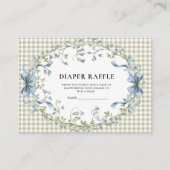 Cute Watercolor Squirrel Gingham Diaper Raffle  Begleitkarte (Vorderseite)