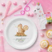 Cute Watercolor Squirrel wildlife baby newborn Pappteller (Party)