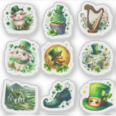 Cute Watercolor St. Patrick's Day Irish Set Aufkleber (Vorderseite)