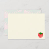 Cute Watercolor Strawberry Blank Cream Off White Mitteilungskarte (Vorne/Hinten)
