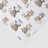 Cute Watercolor Teddy Bears with Balloons Seidenpapier (Detail)