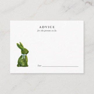 Cute watercolor topiary Rabbit Baby Advice card Hinweiskarte
