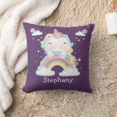 Cute Watercolor Unicorn with Rainbow Kissen (Decke)