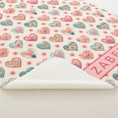 Cute Watercolor Valentine Heart Pattern Sherpadecke (3/4)