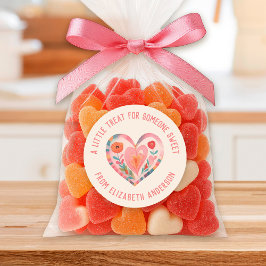 Cute Watercolor Valentine Heart Sweet Treat Runder Aufkleber