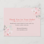 Cute Watercolor Whisk Pin Cake Care Instructions Dankeskarte (Rückseite)