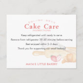 Cute Watercolor Whisk Pin Cake Care Instructions Dankeskarte (Vorderseite)