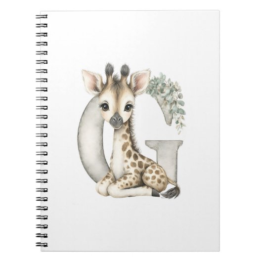 Cute watercolour baby animal alphabet Giraffe Notizblock (Vorderseite)