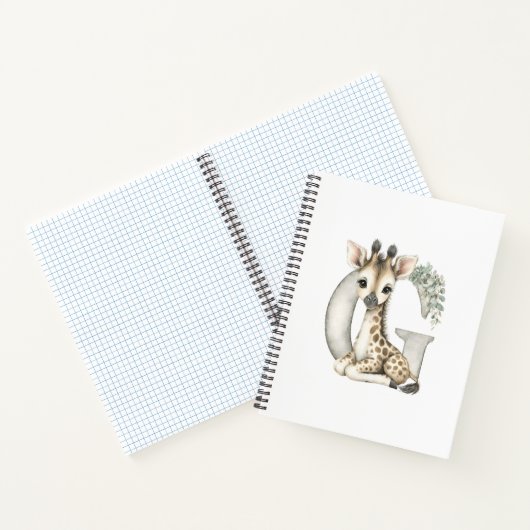 Cute watercolour baby animal alphabet Giraffe Notizblock (Innenseite)