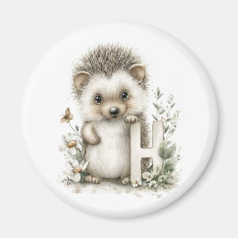 Cute watercolour baby animal alphabet Hedgehog Magnet