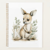 Cute watercolour baby animal alphabet Kangaroo Planer (Vorderseite)