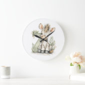 Cute watercolour baby animal alphabet Zebra Große Wanduhr (Zuhause)