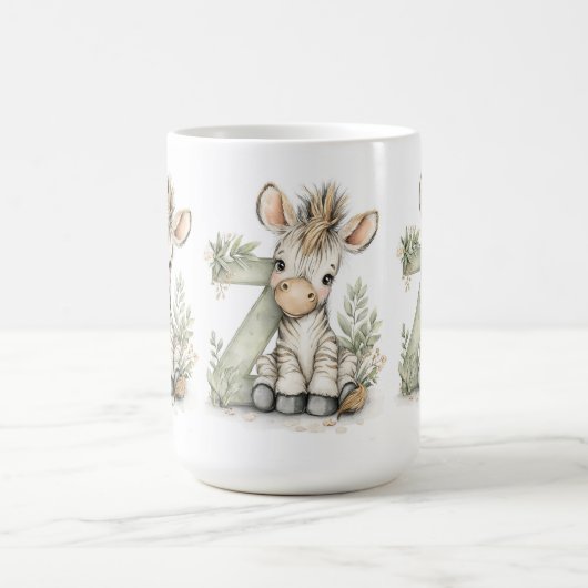 Cute watercolour baby animal alphabet Zebra Kaffeetasse (Mittel)